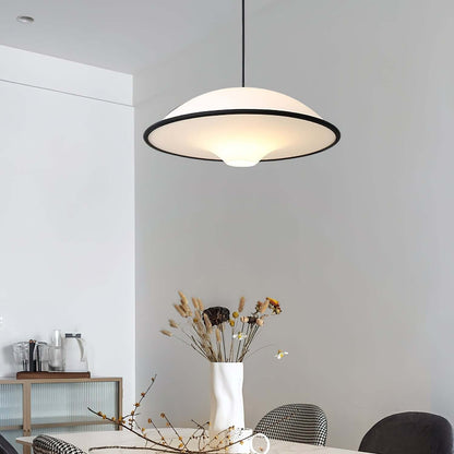 Moderne UFO Pendellampe i Akryl & Metal - Ø45cm