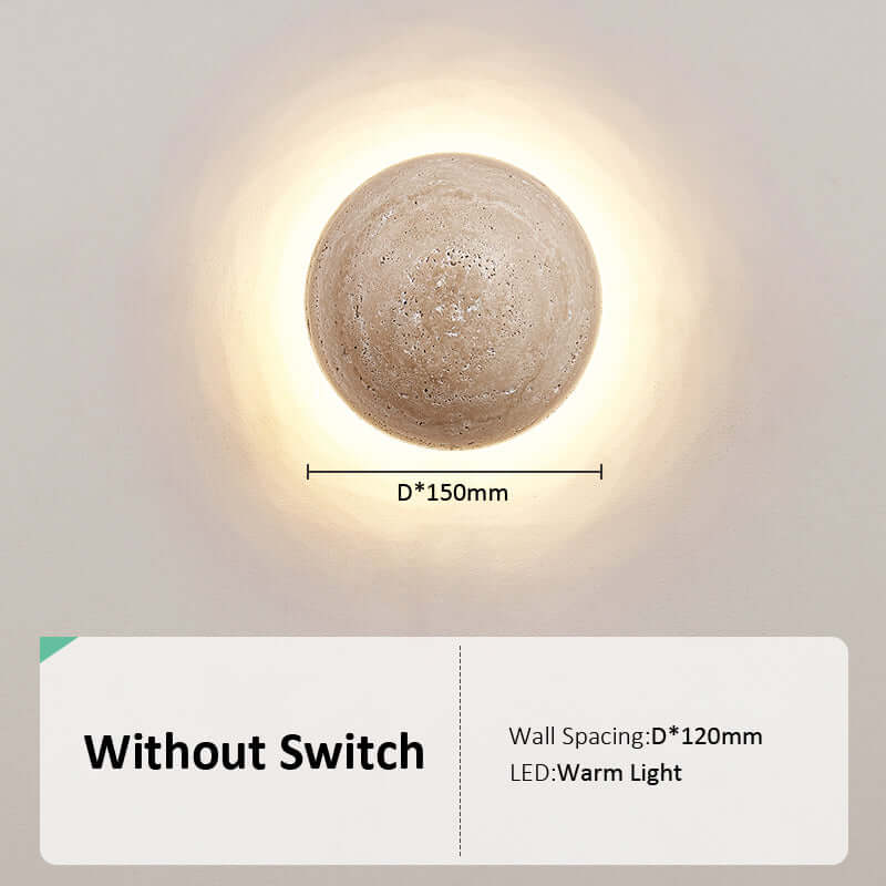 Elegant Cremefarvet Væglampe i Travertin