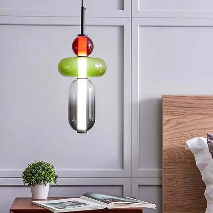 Farverig Glas Pendel - Moderne Designlampe