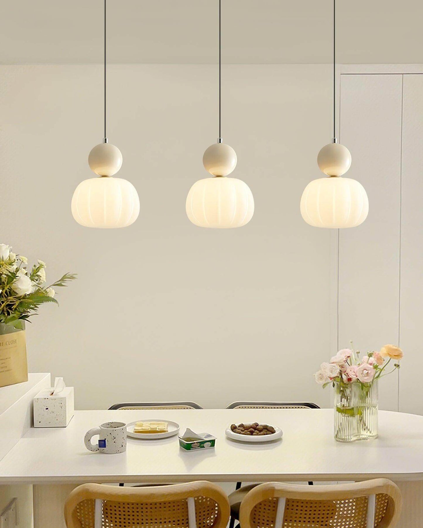 Elegant Græskarformet Pendellampe - 14cm