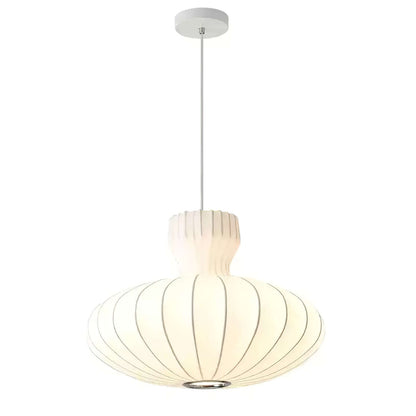 Elegant Plisseret Silke Pendellampe