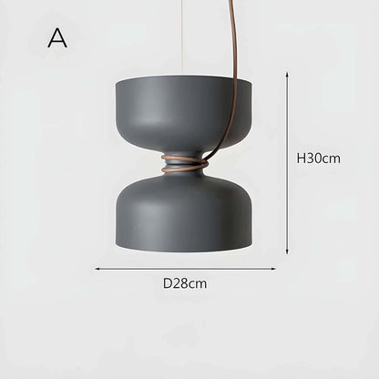 Geometrisk Pendellampe i Sort, Hvid & Grå