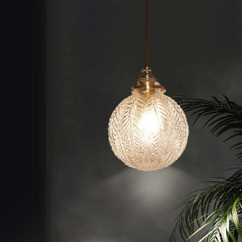 Elegant Sfærisk Glas Pendellampe - Dia 15cm