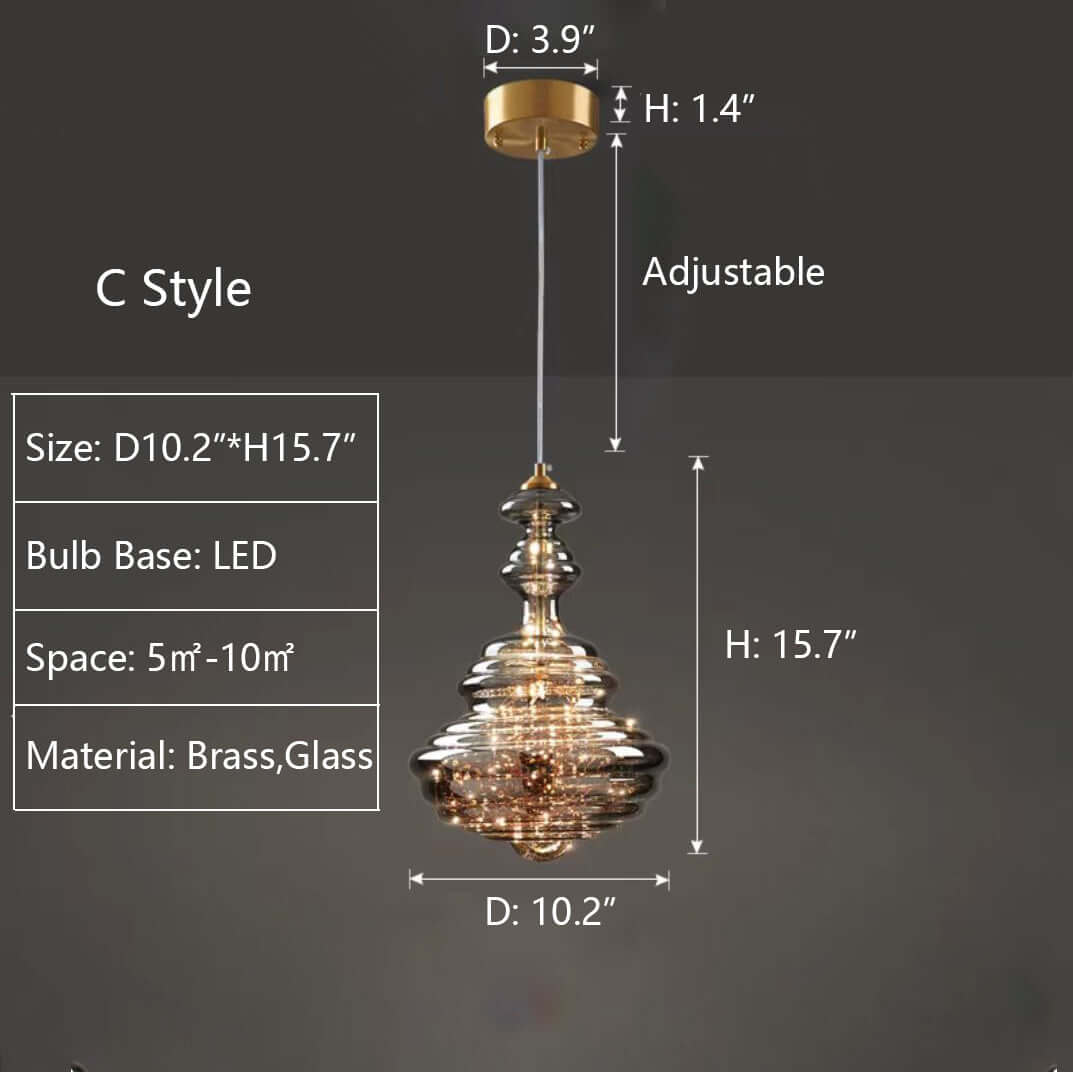 Elegant Pendel i Gråt Glas med Stjernehimmeleffekt
