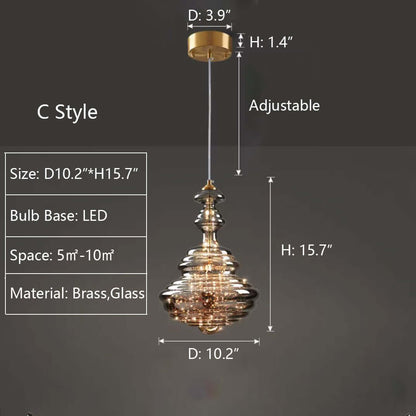 Elegant Pendel i Gråt Glas med Stjernehimmeleffekt