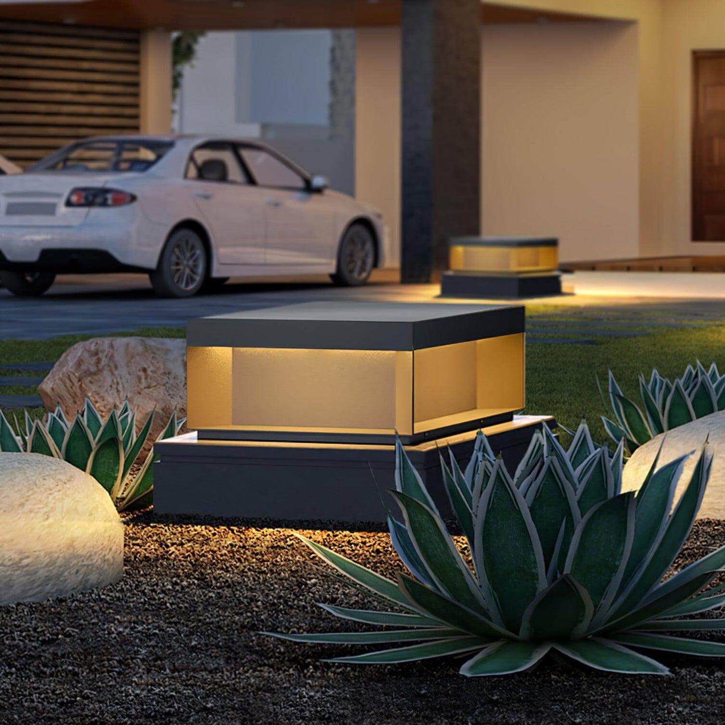 Udendørs LED Stolpelampe med Solenergi