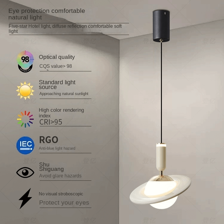 Modern LED-ringlampe | Justerbar højde | 3 farver