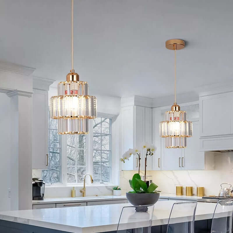 Elegant Rund Loftslampe i Krystalglas - 15cm