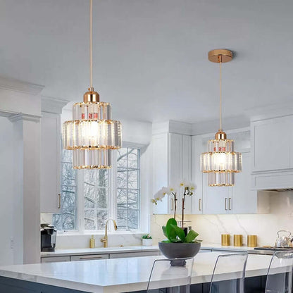 Elegant Rund Loftslampe i Krystalglas - 15cm