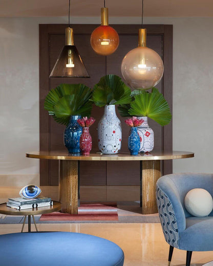 Elegant Pendel Lampe i Glas & Metal - Isabel