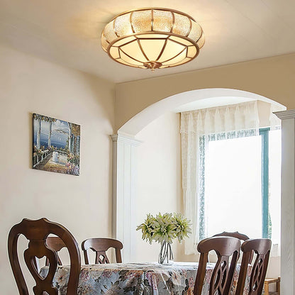 Loftslampe i Tekstureret Glas