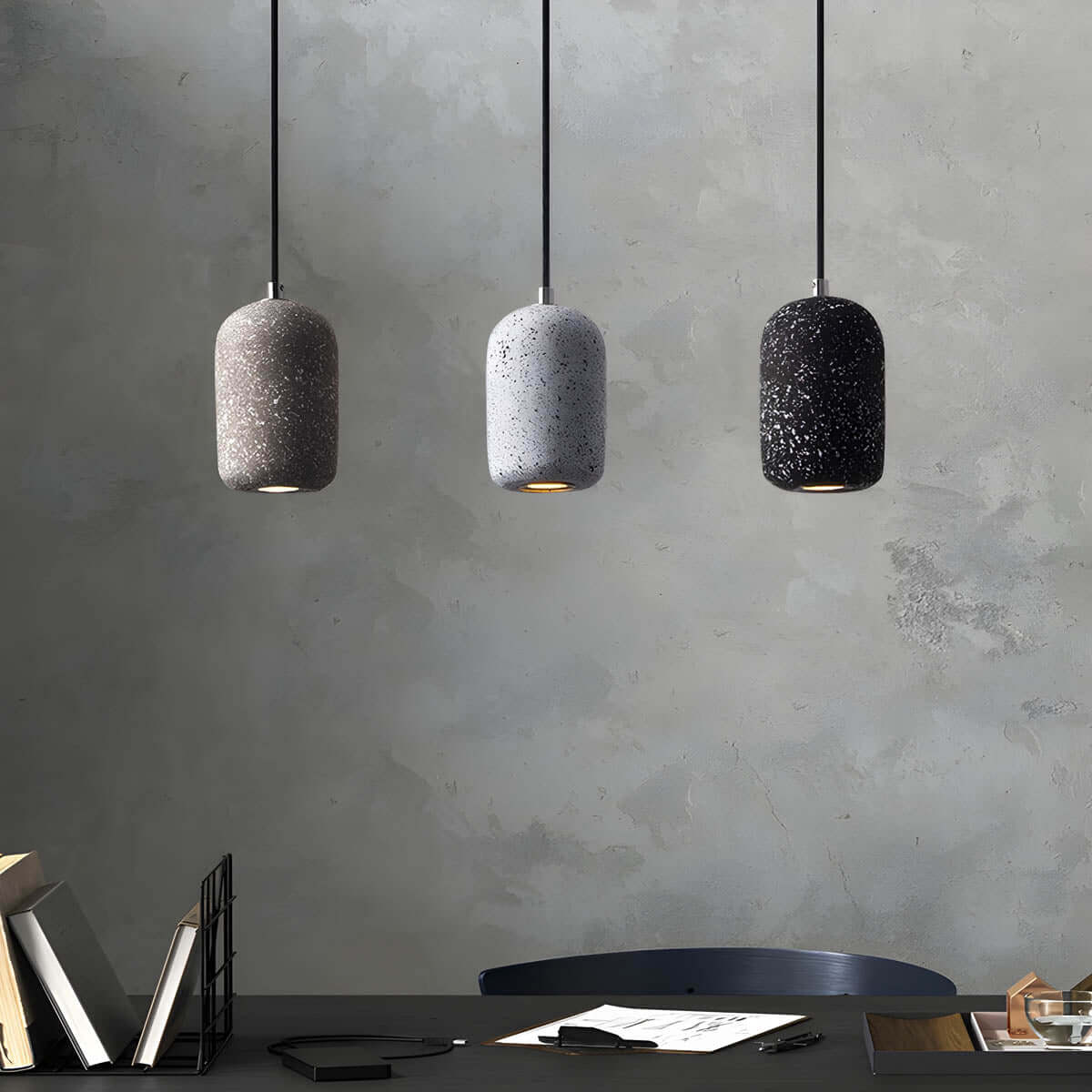 Moderne Cement Pendellampe - Dia 16cm