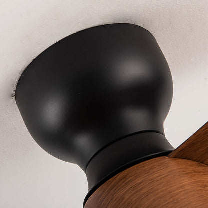 Loftsventilator i træ med LED-lys
