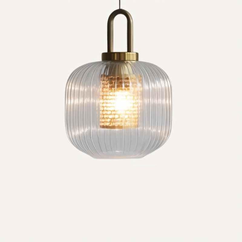 Elegant Stribet Glas Pendellampe