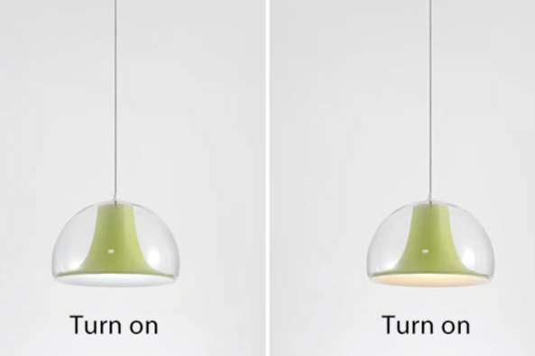 Elegant Halvcirkelformet Glas Pendellampe