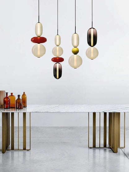 Farverig Glas Pendel - Moderne Designlampe