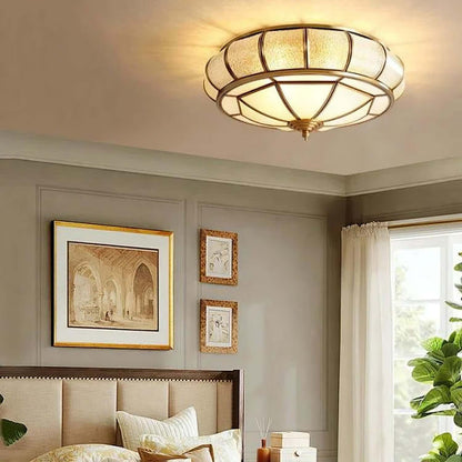 Loftslampe i Tekstureret Glas