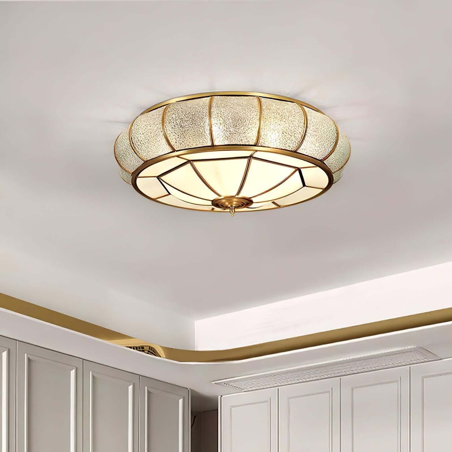 Loftslampe i Tekstureret Glas