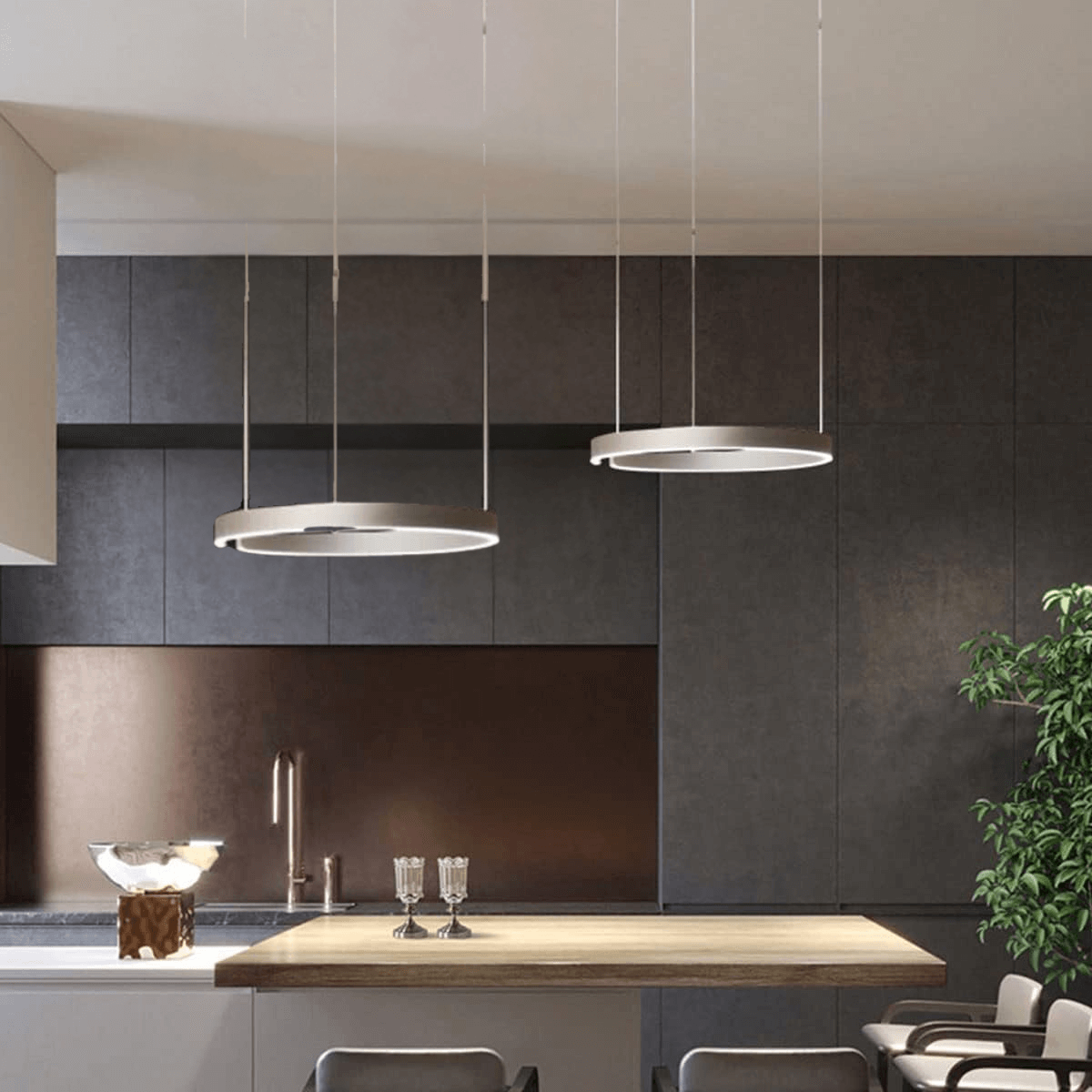 Cirkulær LED Pendel - Moderne Design