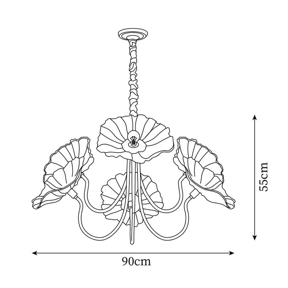 Elegant Blomsterlysekrone i Glas