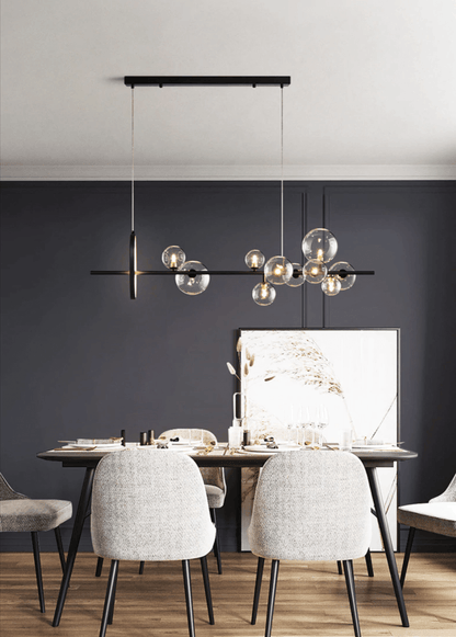 Elegant Boblelysekrone i Glas