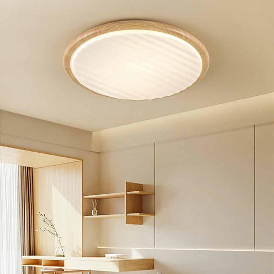 LED Loftlampe Rund Trædesign - Soveværelse