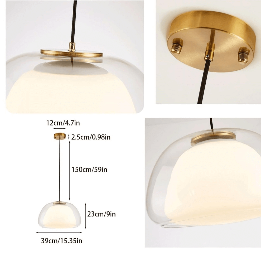 Elegant Jelly Pendellampe i Mælkeglas