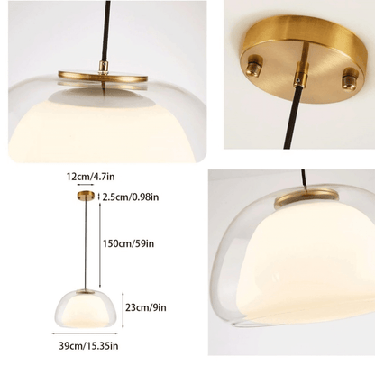 Elegant Jelly Pendellampe i Mælkeglas