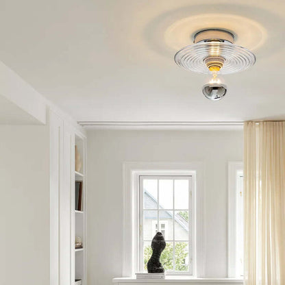 Vintage LED-væglampe i glas, 20 cm