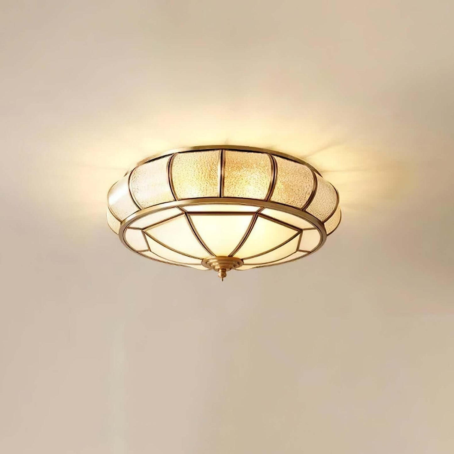 Loftslampe i Tekstureret Glas