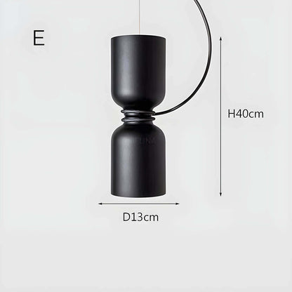 Geometrisk Pendellampe i Sort, Hvid & Grå