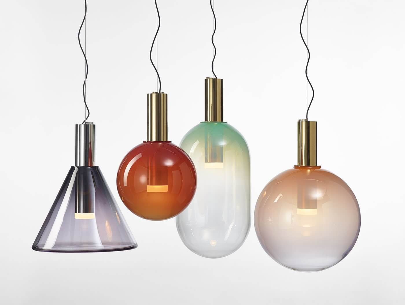 Elegant Pendel Lampe i Glas & Metal - Isabel