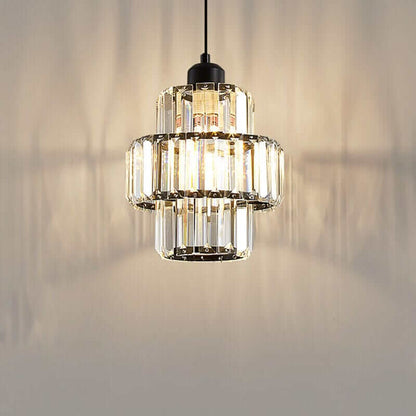 Elegant Rund Loftslampe i Krystalglas - 15cm