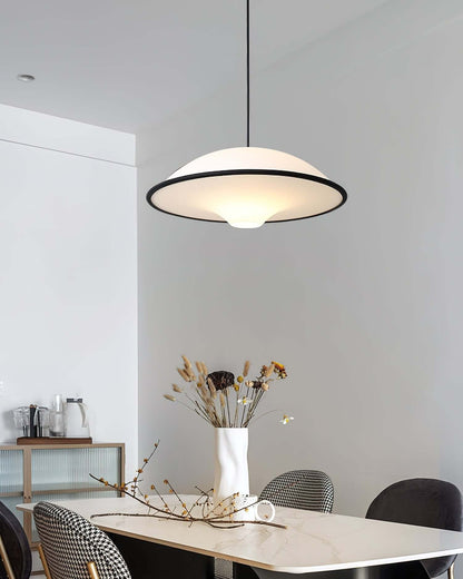 Moderne UFO Pendellampe i Akryl & Metal - Ø45cm