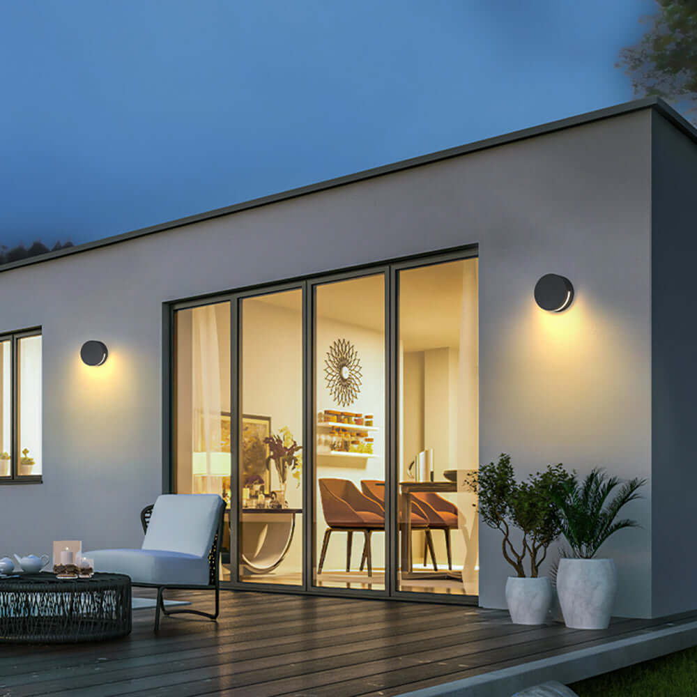 Vandtæt Udendørs Væglampe IP65 Rundt Glas Design