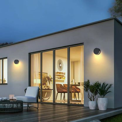 Vandtæt Udendørs Væglampe IP65 Rundt Glas Design