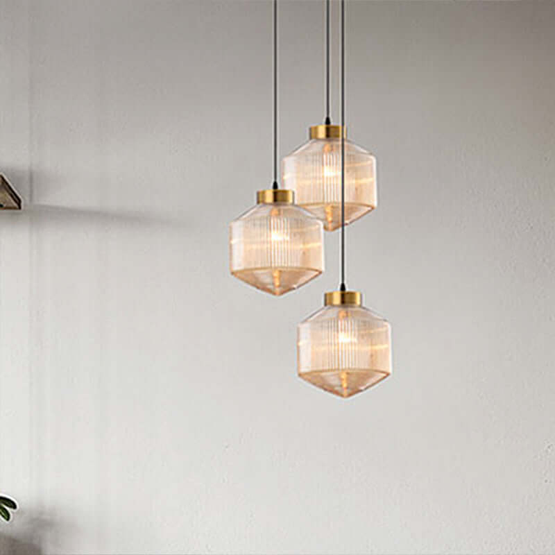 Elegant Drum Pendel Lampe i Glas