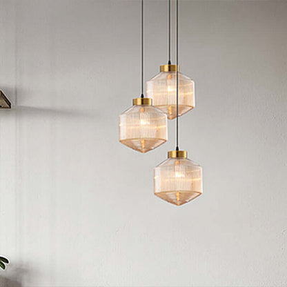 Elegant Drum Pendel Lampe i Glas