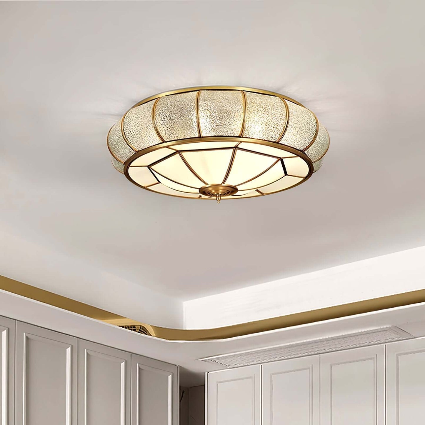 Loftslampe i Tekstureret Glas