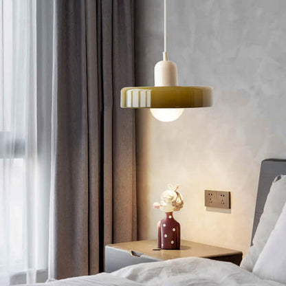 Farvet Glas Pendellampe - Bauhaus Design