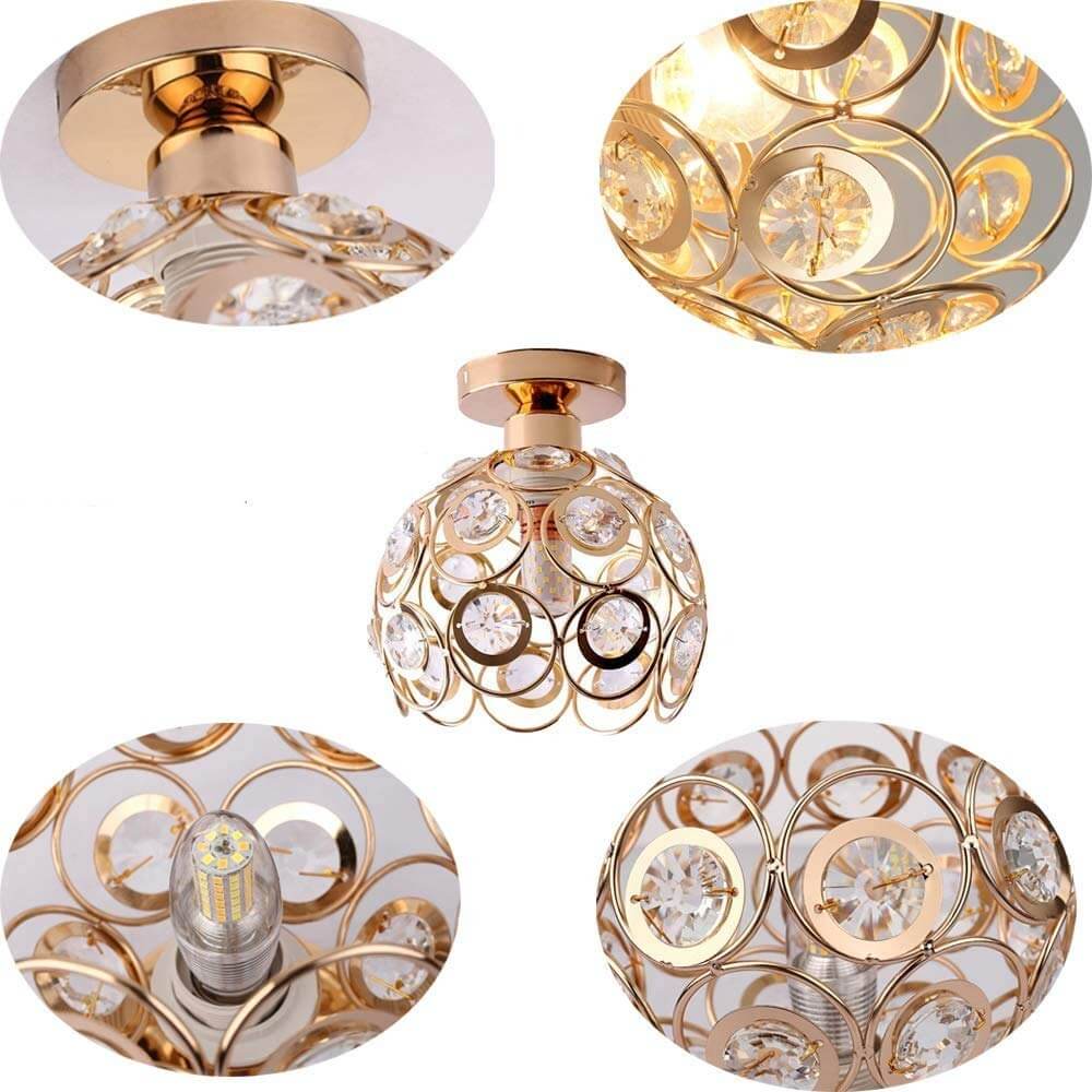 Luksus Guld Kugle Loftslampe | Elegant Design