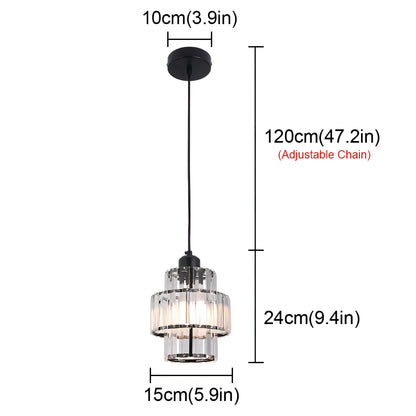 Elegant Rund Loftslampe i Krystalglas - 15cm