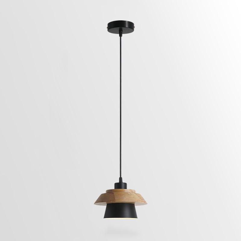 Rustik Pendellampe i Sten og Træ - 19cm