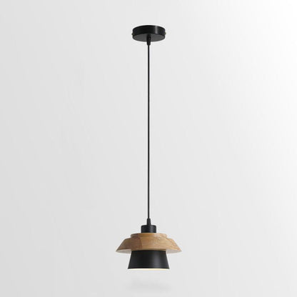 Rustik Pendellampe i Sten og Træ - 19cm