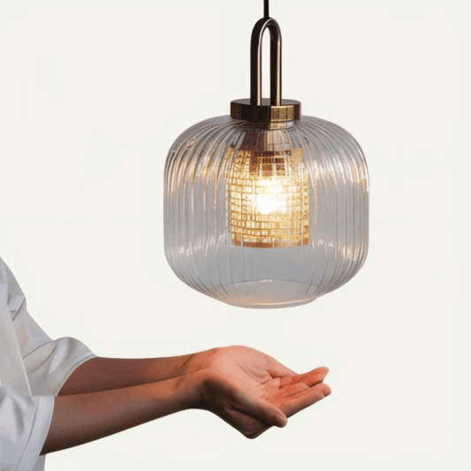 Elegant Stribet Glas Pendellampe
