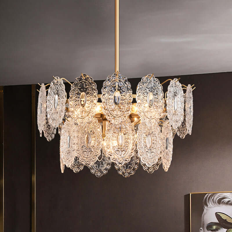 Krystal lysekrone, 5/7 hoveder, elegant design