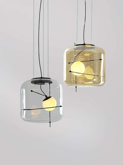 Elegant Glas Pendellampe - 30cm