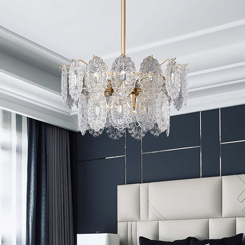 Krystal lysekrone, 5/7 hoveder, elegant design