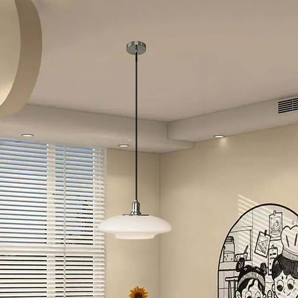 Elegant Hvid Glas Pendel - Moderne Design
