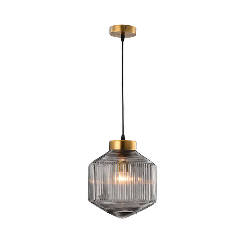 Elegant Drum Pendel Lampe i Glas
